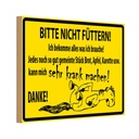Holzschild 12x18 cm Bitte nicht füttern Pferd Warnschild Hinweisschild