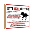 Holzschild 12x18 cm Pferd Bitte nicht füttern Tier Haustier