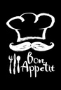 Holzschild 18x12 cm Essen Bon Appetit Restaurant s/w Trinken