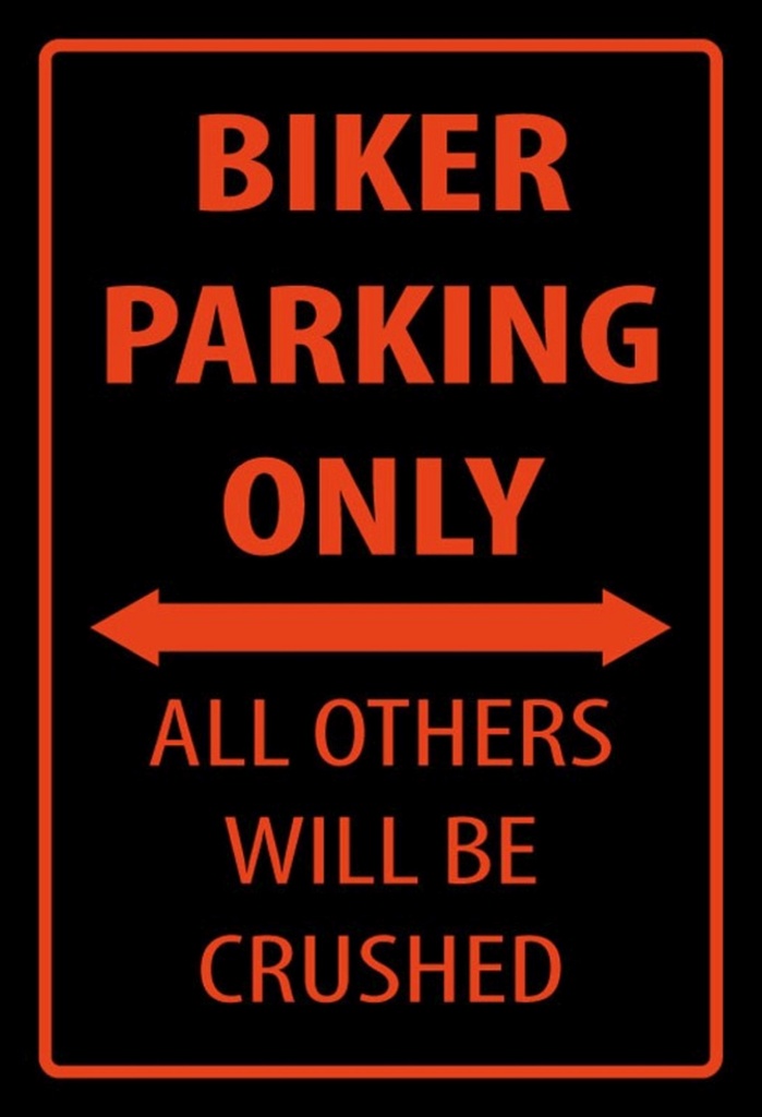 [LA-111674-1812-H] Holzschild 18x12 cm Fahrrad Biker parking only Warnschild Hinweisschild
