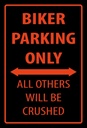 Holzschild 18x12 cm Fahrrad Biker parking only Warnschild Hinweisschild