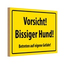 Holzschild 12x18 cm Warn Vorsicht bissiger Hund Warnschild Hinweisschild