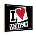 Holzschild 12x18 cm Alkohol I love Vodka Herz Essen Trinken