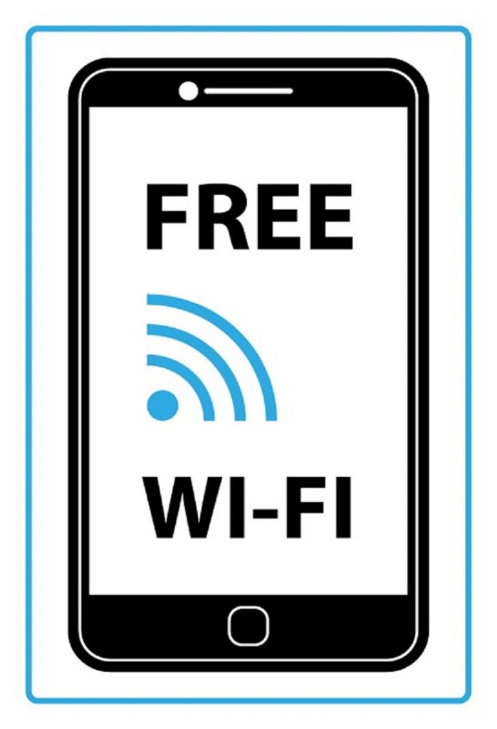 [LA-111731-1812-H] Holzschild 18x12 cm Free WI-FI Handy Warnschild Hinweisschild