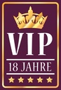 Holzschild 18x12 cm VIP 18 Jahre lila/weiß Geburtstag Feiern Party