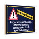 Holzschild 12x18 cm Achtung Rentner Warnschild Hinweisschild