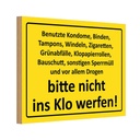 Holzschild 12x18 cm nicht ins Klo werfen Warnschild Hinweisschild