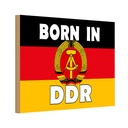 Holzschild 12x18 cm Nostalgie Born in DDR Fahne Flagge Wappen