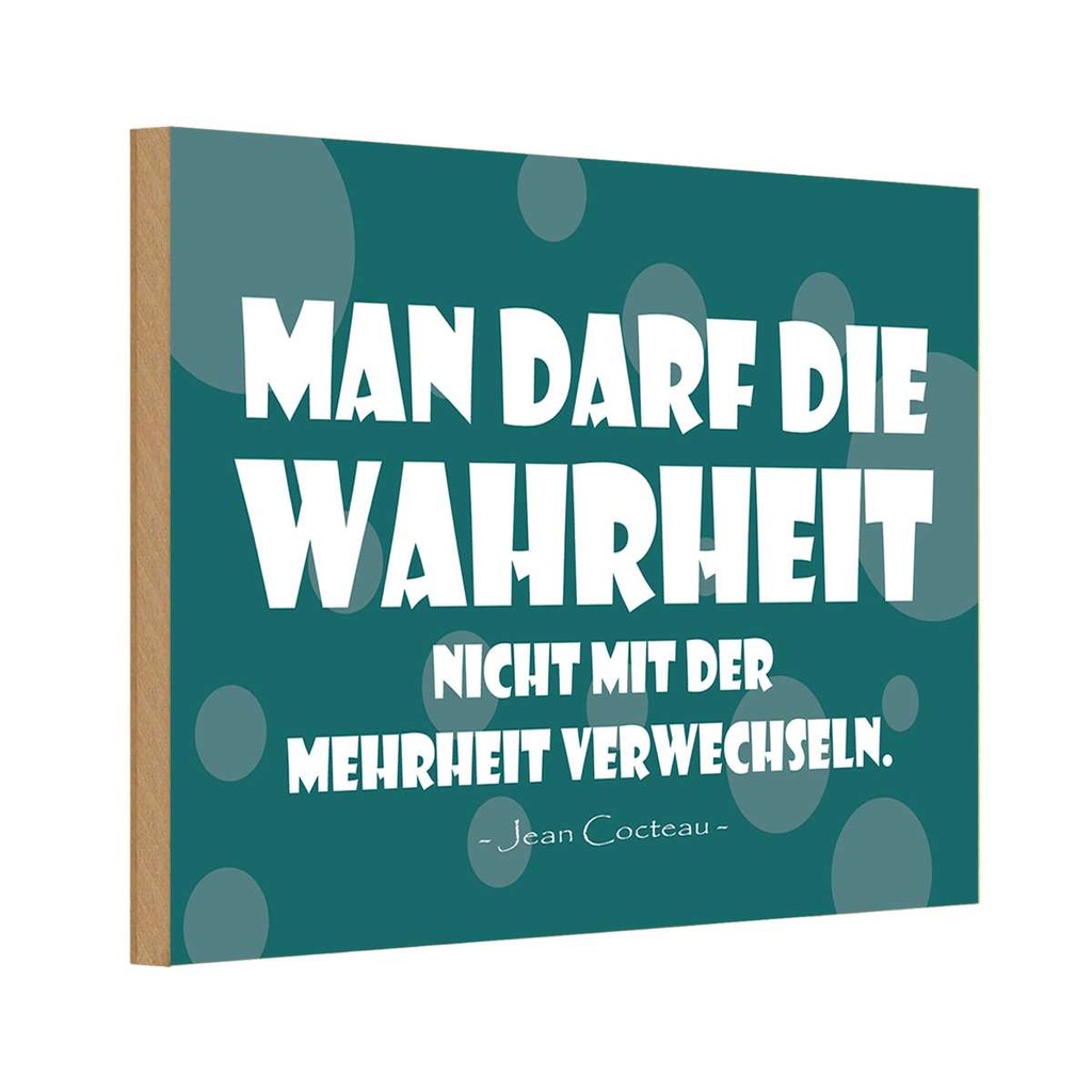 [LA-111797-1812-H] Holzschild 12x18 cm Wahrheit und Mehrheit Dekoration