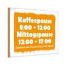 Holzschild 12x18 cm Pausenregelung Warnschild Hinweisschild