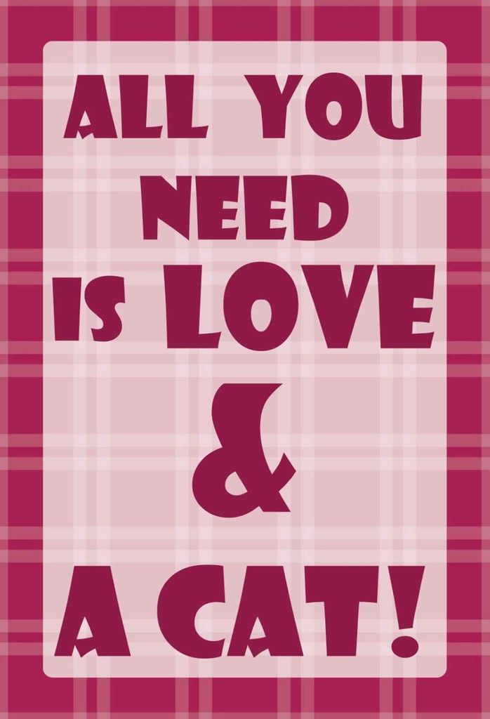 [LA-111804-1812-H] Holzschild 18x12 cm All you need & Cat Tier Haustier