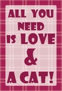 Holzschild 18x12 cm All you need & Cat Tier Haustier