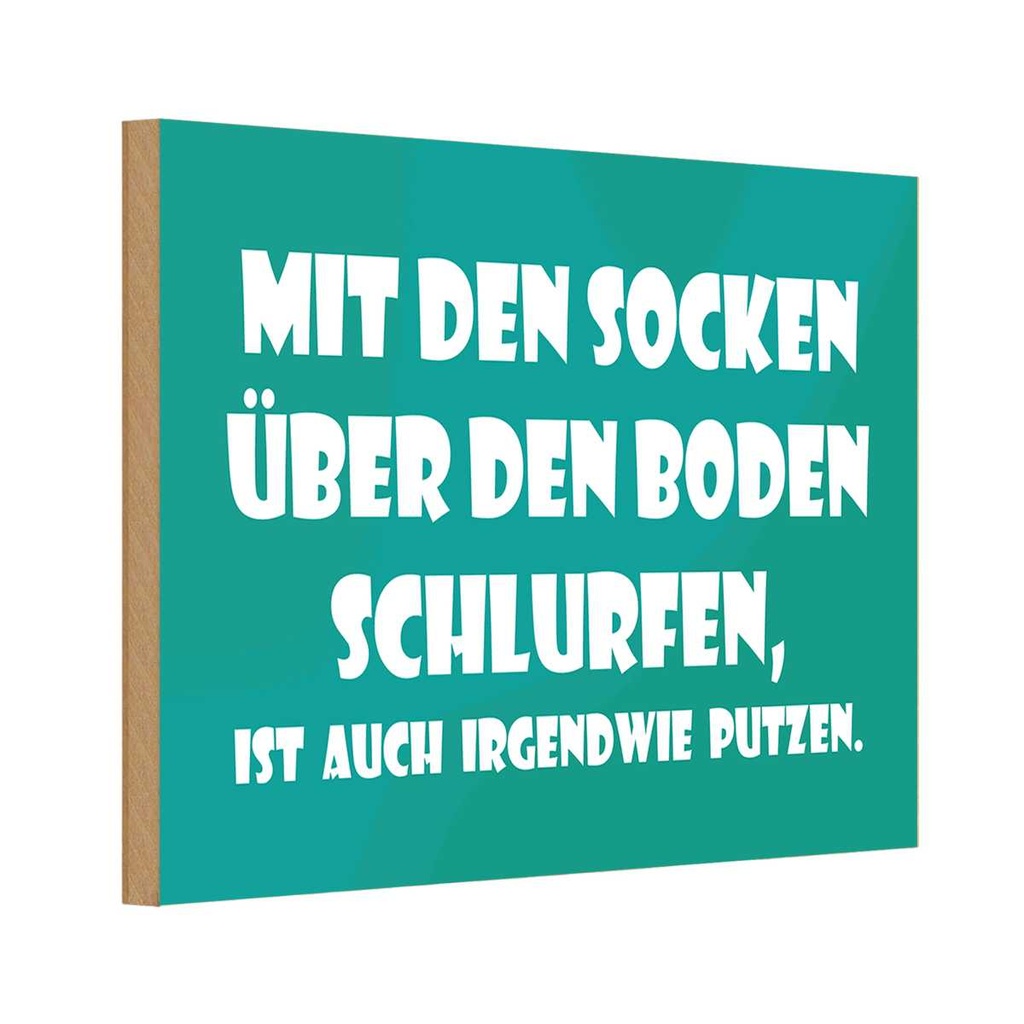 [LA-111811-1812-H] Holzschild 12x18 cm Mit den Socken über Boden Dekoration