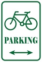 Holzschild 18x12 cm Fahrrad Parking weiß- grünes Parkplatzschild