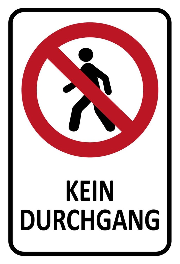 [LA-111833-1812-H] Holzschild 18x12 cm Kein Durchgang Straßenschild