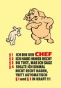 Holzschild 18x12 cm Ich bin der Chef Schweine Dekoration