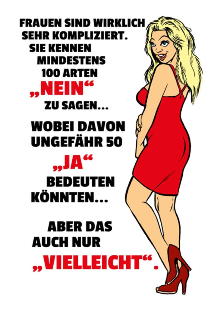[LA-111877-1812-H] Holzschild 18x12 cm Frauen kennen 100 Arten Nein sagen Spruch Zitat