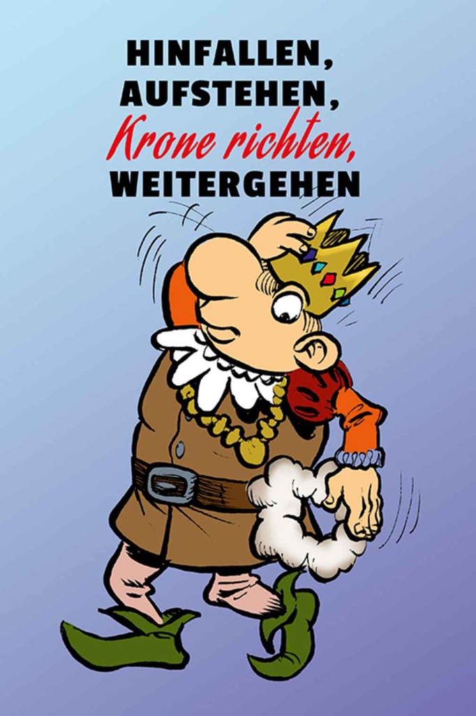 [LA-111894-1812-H] Holzschild 18x12 cm Hinfallen aufstehen Krone Richten Spruch Zitat
