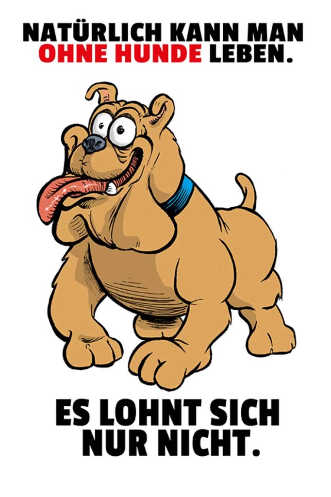 [LA-111914-1812-H] Holzschild 18x12 cm Ohne Hund leben lohnt sich nicht Spruch Zitat