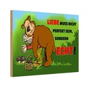 Holzschild 12x18 cm Liebe nicht perfekt sondern echt sein Spruch Zitat