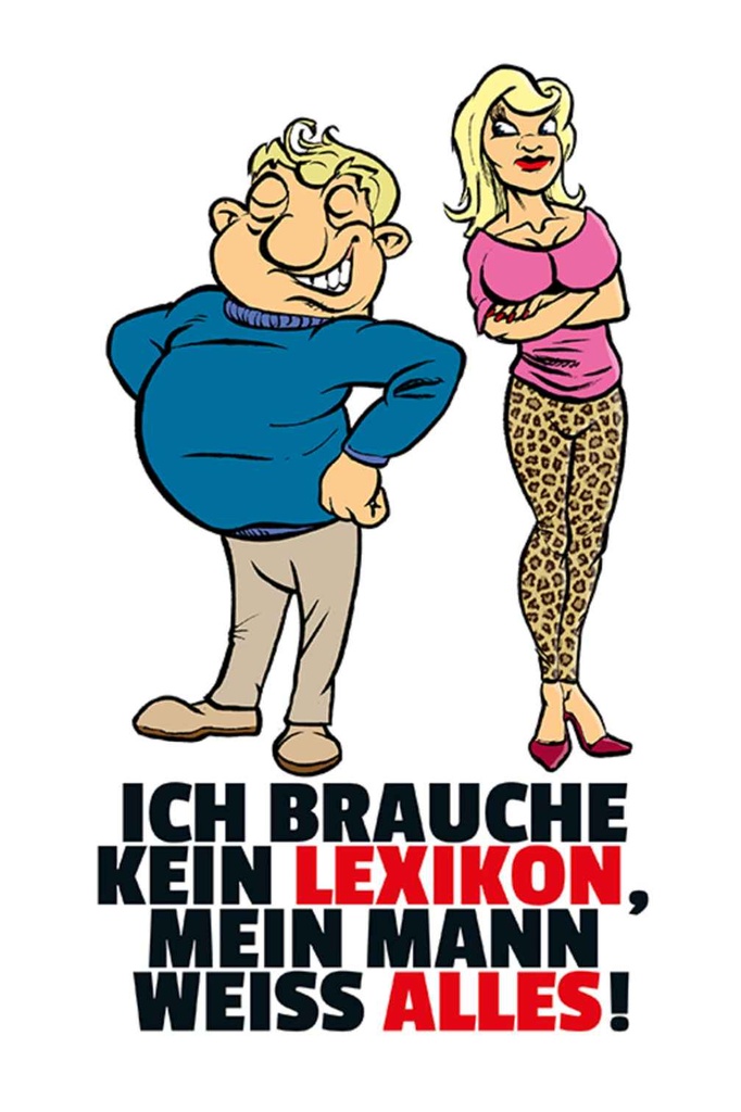 [LA-111950-1812-H] Holzschild 18x12 cm Brauche kein Lexikon, Mann weiß alles Spruch Zitat