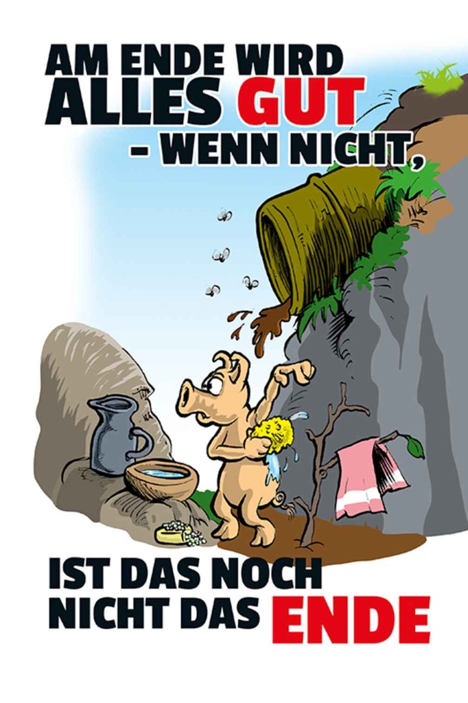 [LA-111961-1812-H] Holzschild 18x12 cm Ende gut sonst nicht das Dekoration