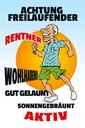 Holzschild 18x12 cm Achtung freilaufender Rentner Warnschild Hinweisschild