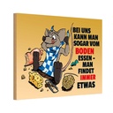 Holzschild 12x18 cm Vom Boden essen man findet etwas Spruch Zitat