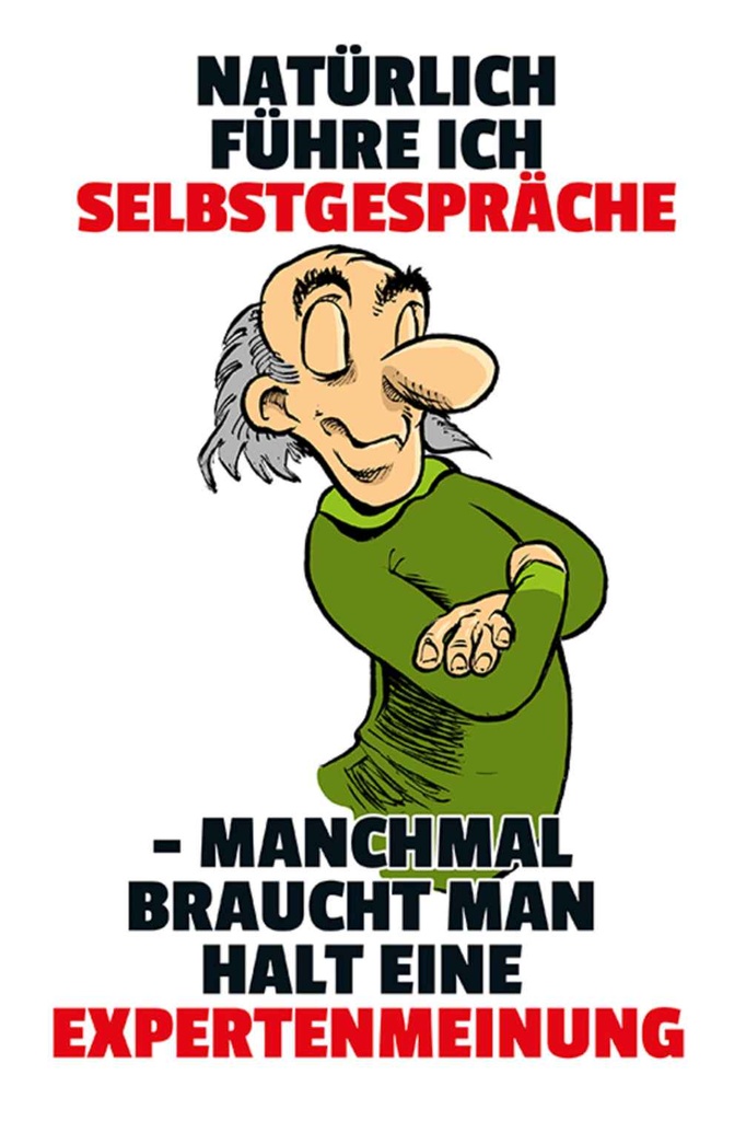 [LA-111978-1812-H] Holzschild 18x12 cm Selbstgespräche Expertenmeinung Spruch Zitat