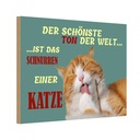 Holzschild 12x18 cm Schönste Ton ist Katzenschnurren Tier Haustier