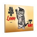 Holzschild 12x18 cm All you need is love and a cat
