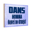 Holzschild 12x18 cm Oans homma oawei no drunga Dekoration