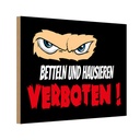 Holzschild 12x18 cm Betteln und Hausieren verboten