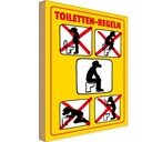 Holzschild 18x12 cm Toiletten Regeln Warnschild Hinweisschild