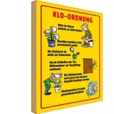Holzschild 18x12 cm Klo Ordnung im Sitzen pinkeln Warnschild Hinweisschild