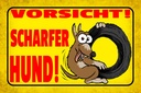 Holzschild 12x18 cm Vorsicht scharfer Hund Warnschild Hinweisschild