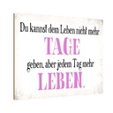 Holzschild 12x18 cm du kannst jedem Tag mehr Leben Dekoration