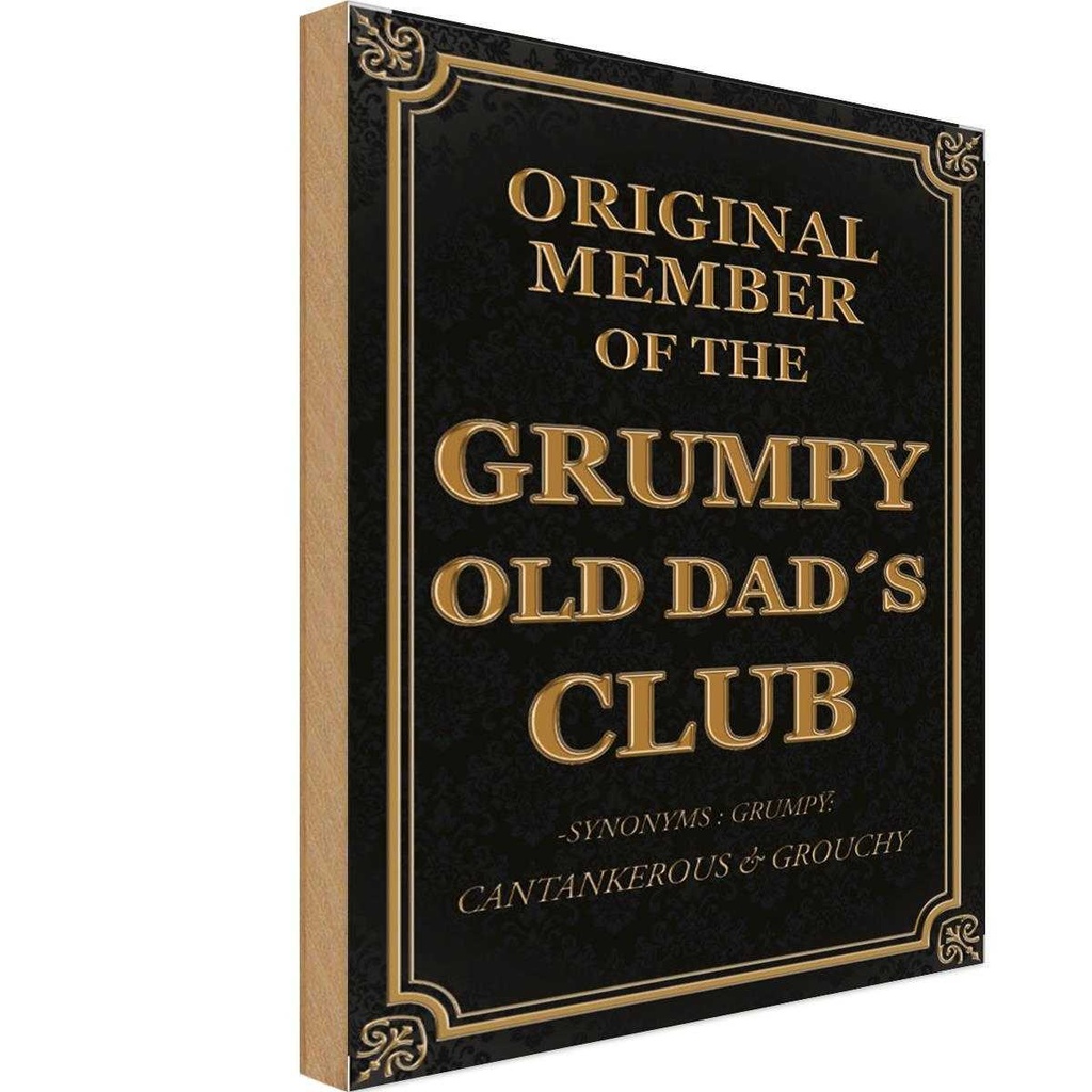 [LA-113660-1812-H] Holzschild 18x12 cm Original Grumpy old Dad´s Club Dekoration