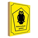 Holzschild 18x12 cm Naturschutzgebiet Eule Dekoration