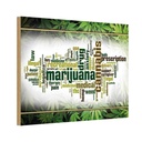 Holzschild 12x18 cm Cannabis Marijuana therapy pain smoke