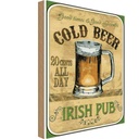 Holzschild 18x12 cm Bier Irish Pub gold beer good times