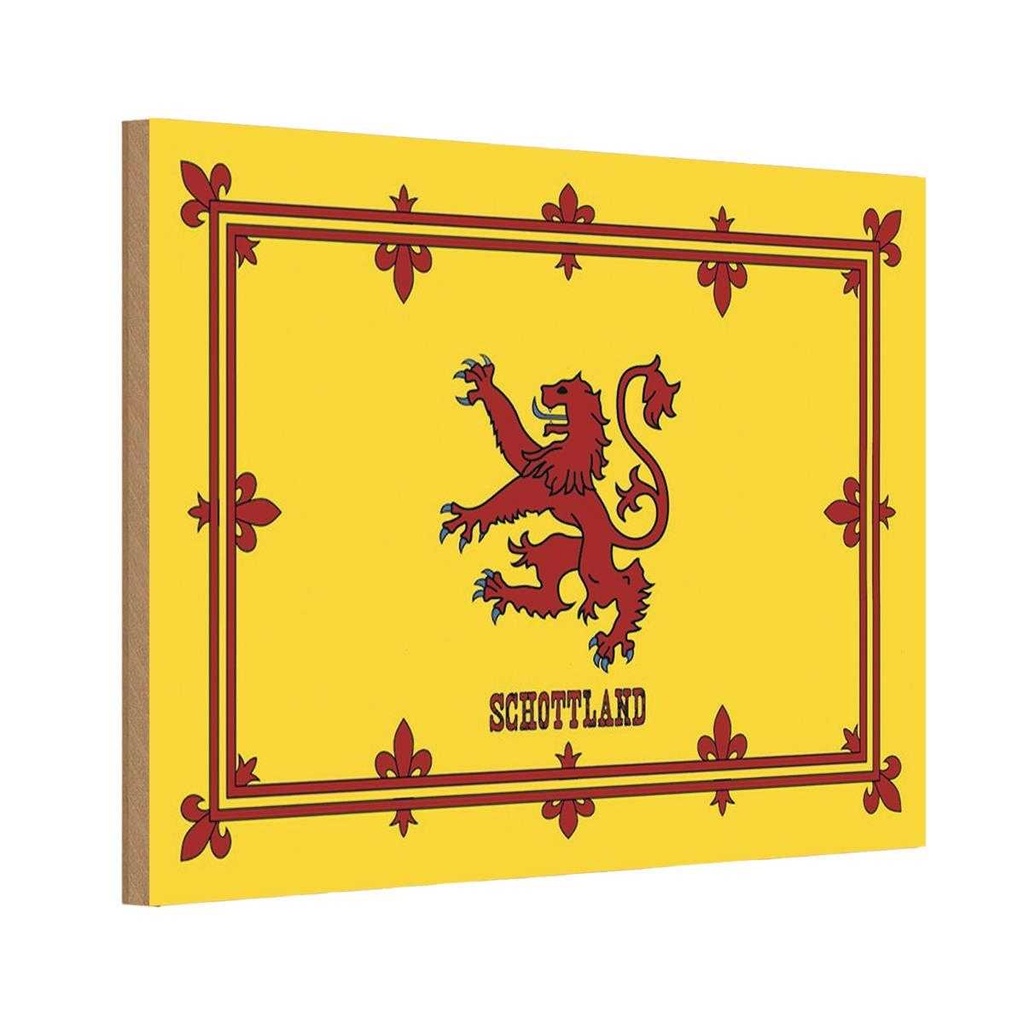 [LA-114041-1812-H] Holzschild 12x18 cm Schottland Königswappen Flagge Fahne Wappen