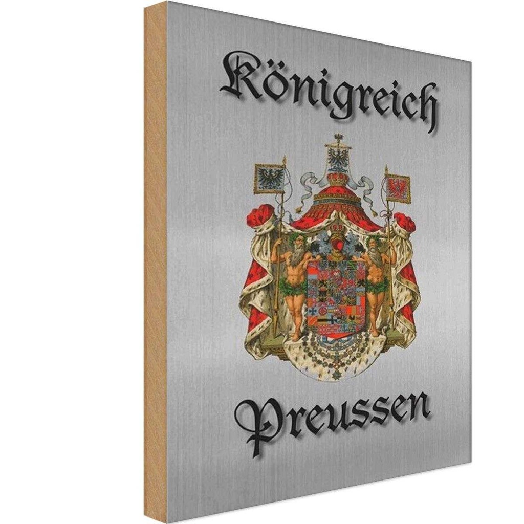 [LA-114172-1812-H] Holzschild 18x12 cm Königreich Preussen Wappen Flagge Fahne
