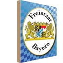Holzschild 18x12 cm Freistaat Bayern Wappen Flagge Fahne