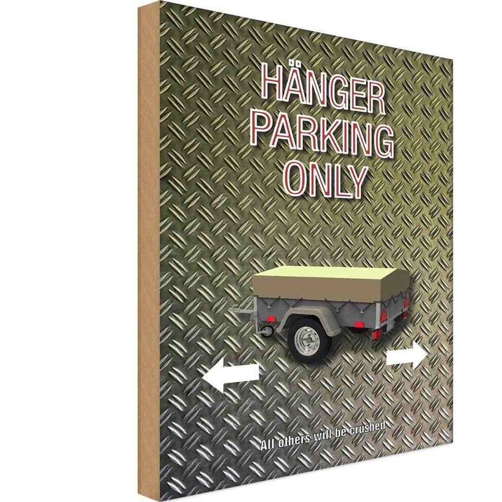 [LA-114246-1812-H] Holzschild 18x12 cm Hänger parking only Parkplatzschild