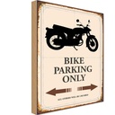 Holzschild 18x12 cm Bike parking only Motorrad Parkplatzschild