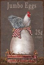 Holzschild 18x12 cm Huhn jumbo Eggs 25 c a dozen Tier Haustier