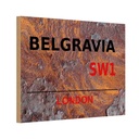 Holzschild 12x18 cm Street Belgravia SW1 England