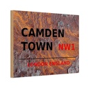 Holzschild 12x18 cm England Camden Town NW1