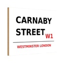 Holzschild 12x18 cm Westminster Carnaby Street W1 England